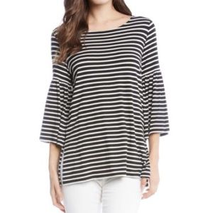 ✖️Karen Kane Striped Career bell sleeve top!